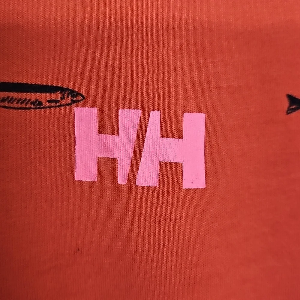 Helly Hansen Red Short-Sleeve Polo with Micro Fish Print - Picture 2 of 6